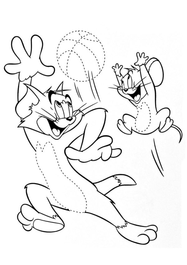 Kolorowanka: Kot i Mysz - Kreatywna Zabawa dla Każdego kolorowanka do druku